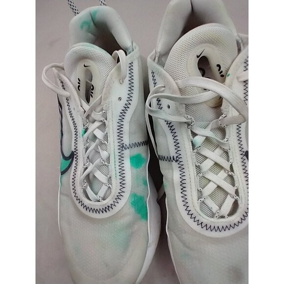 Nike Air Womens 2090 9.5 Triple White Paint Spatter Running Mesh Sneakers Shoes - Picture 11 of 13